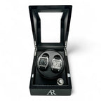MACHER Black 2pcs automatic watch winder box (Carbon fiber guts) - Performance Driven Racing Timepieces - Richard mille, jacob&co homage Watches