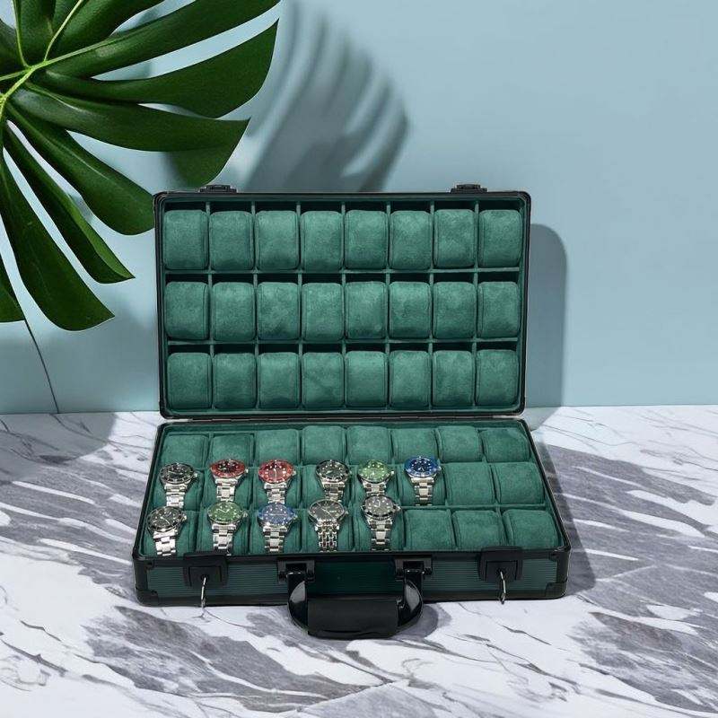 MACHER green travel watch case (10-48 slots)