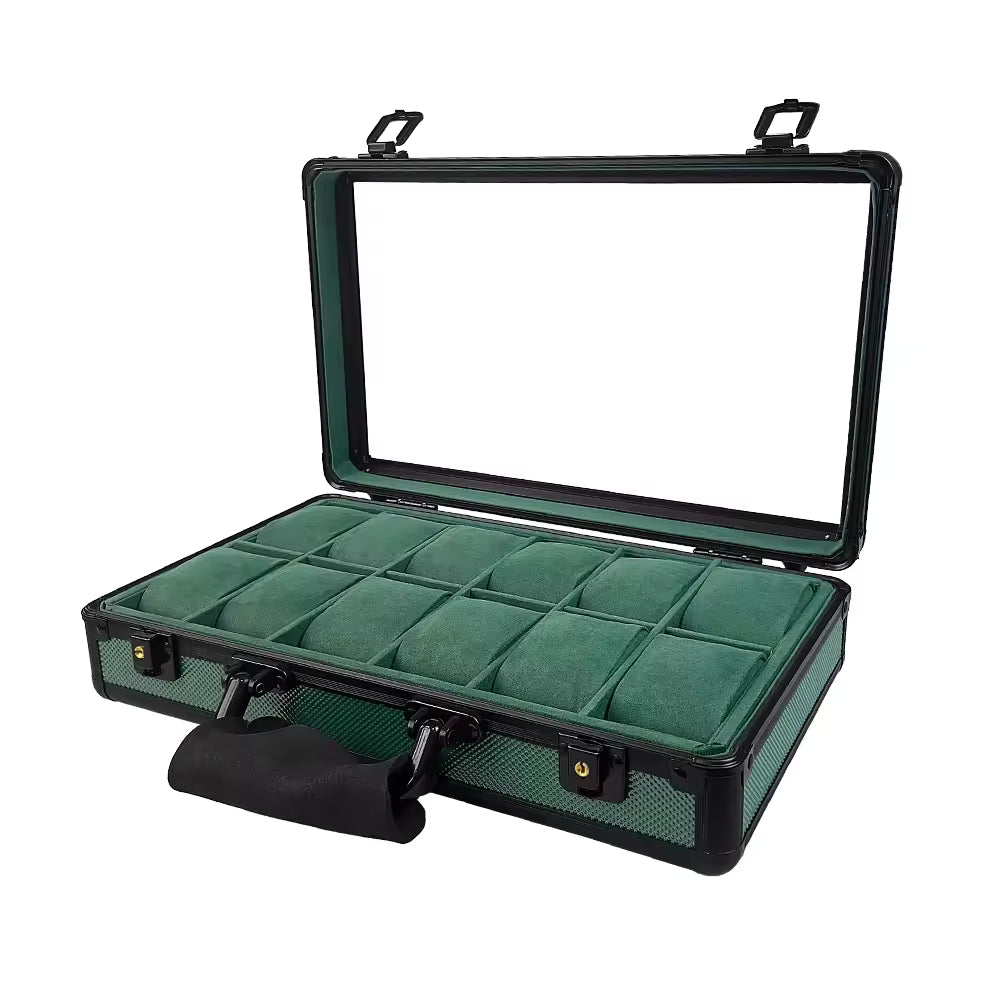 MACHER green travel watch case (10-48 slots)