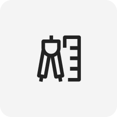 Minimalist icon of compass and ruler, symbolizing precision and refined design in timepieces.